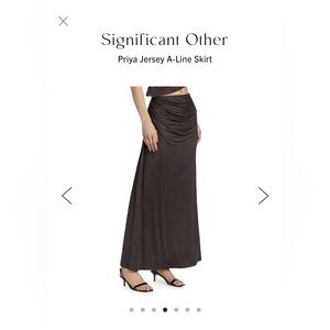 Priya Elegant A-Line Skirt - Charcoal